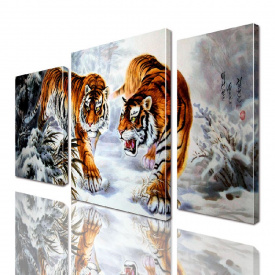 Модульная картина Пара Тигров ADJ0034 размер 120 х 180 см