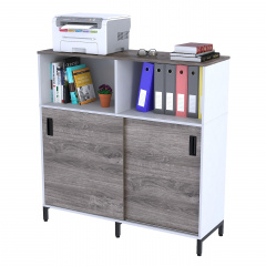 Тумба офісна Loft-design LS-1200х1200 з розсувними дверима дуб-палену в білому корпусі Полтава
