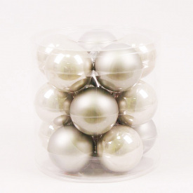 Шарики стеклянные Flora D 8 см 15 шт Серый (44355)