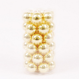 Шарики стеклянные Flora D 3,8 см 36 шт Золотистый (44572)