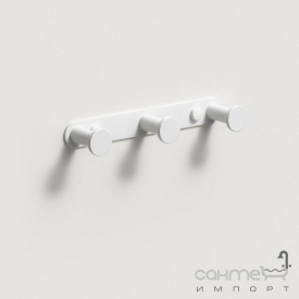 Вешалка с тремя круглыми крючками Liberta Unit White матовая белая