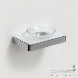 Подвесная мыльница Liberta Glass Steel белое стекло/полированная нержавеющая сталь (хром)