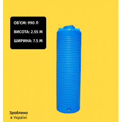 Ємність для води харчова на 990 літрів Профі Харків