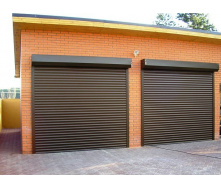 Ролетные ворота на гараж защитные коричневый цвет С75