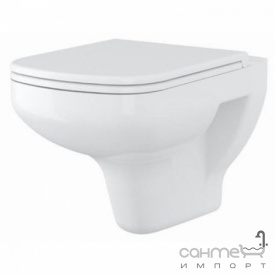 Подвесной безободковый унитаз с сидением дюропласт softclose Cersanit Colour New CleanOn SZCZ1001261608 белый