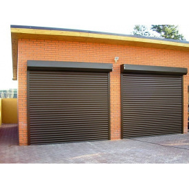 Ролетные ворота на гараж защитные коричневый цвет С75