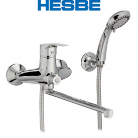 Змішувач для ванни довгий гусак HESBE ZEON EURO (Chr-006)