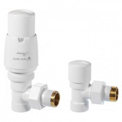 Комплект кранов Vario Term Royal 1/2”x1/2” (ROGS0221CFK) угловой белый матовый с термоголовкой Львов