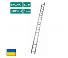 Алюминиевая лестница приставная на 20 ступеней (профессиональная) Япрофи