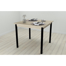 Стол кухонный Ferrum-decor Агата 75x90x90 Черный ДСП Сонома 16мм (AGA0004)