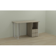 Компьютерный стол Ferrum-decor Отто 75x120x70 белый ДСП Дуб Сонома 16мм