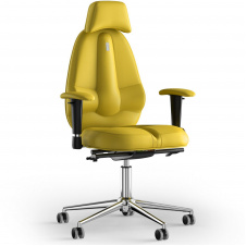 Кресло KULIK SYSTEM CLASSIC Экокожа с подголовником без строчки Желтый (12-901-BS-MC-0211)