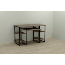 Фото - Компьютерный стол Ferrum-decor Тим 75x120x70 черный ДСП Дуб Сонома Труфель 16мм Компьютерный стол Ferrum-decor Тим 75x120x70 черный ДСП Дуб Сонома Труфель 16мм