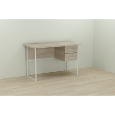 Компьютерный стол Ferrum-decor Дакота 75x140x60 белый ДСП Дуб Сонома 32мм