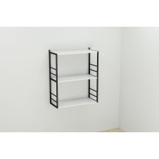 Книжная полка универсальная Ferrum-decor Стим 2 74x63x26 черный ДСП Белое 16мм (XK00037)