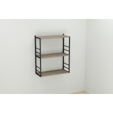 Книжная полка универсальная Ferrum-decor Стим 2 74x63x26 черный ДСП Дуб Сонома Трюфель 16мм (XK00041)