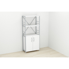 Етажерка 3/60 Ferrum-decor Серії Конект із тумбою 144x60x28 Сірий ДСП Біле (FD1035)