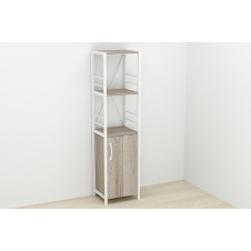 Этажерка 3/34 Ferrum-decor Серии Конект с тумбой 144x34x28 Белый ДСП Сонома Трюфель (FD1011)