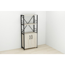 Этажерка 3/60 Ferrum-decor Серии Конект с тумбой 144x60x28 Черный ДСП Сонома (FD1024)