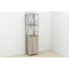 Этажерка 3/34 Ferrum-decor Серии Конект с тумбой 144x34x28 Серый ДСП Сонома Трюфель (FD1018)