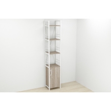 Этажерка 4/34 Ferrum-decor Серии Конект с тумбой 179x34x28 Белый ДСП Сонома Трюфель (FD1053)