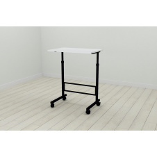 Стол приставной Ferrum-decor Амиго 62x60x40 металл Черный ДСП Белое 16мм (AMI0001)