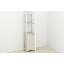 Этажерка 3/34 Ferrum-decor Серии Конект с тумбой 144x34x28 Белый ДСП Сонома (FD1010)