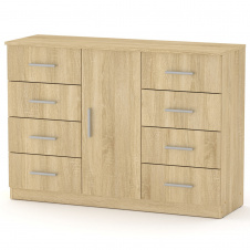 Комод Компанит 8+1 Дуб сонома (120х39х85 см)