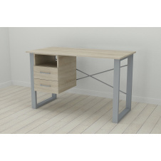 Письменный стол с ящиками Ferrum-decor Оскар 750x1400x600 металл Серый ДСП Сонома 16 мм (OSK0039)