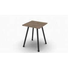Табурет кухонный Ferrum-decor 430x320x320 Черный металл ДСП Дуб Сонома Трюфель 16 мм (TAB005)