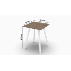 Табурет кухонный Ferrum-decor 430x320x320 Белый металл ДСП Дуб Сонома Трюфель 16 мм (TAB012) Полтава