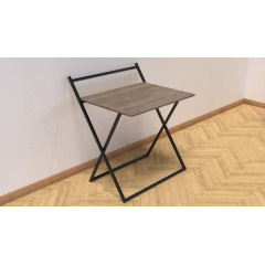Стол трансформер Компакт 1 Ferrum-decor 750x790x720 Черный металл ДСП Дуб Сонома Трюфель 16 мм (KOM105) Днепр