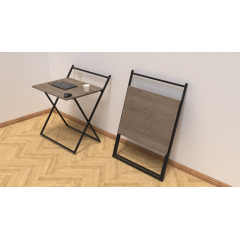 Стол трансформер Компакт 1 Ferrum-decor 750x790x720 Черный металл ДСП Дуб Сонома Трюфель 16 мм (KOM105) Днепр
