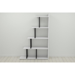 Етажерка Ferrum-decor Стелла 1600x1020x300 Чорний метал ДСП Білий (STEL001) Нововолинськ