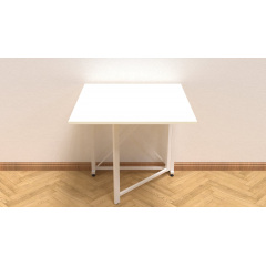 Стол-книжка трансформер Орион 1 Ferrum-decor 750x810x730 Белый металл ДСП Белый 16 мм (ORI108) Гуляйполе