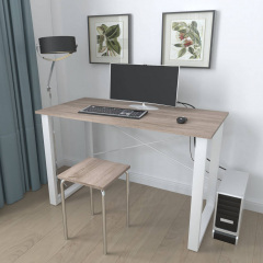 Письменный стол Ferrum-decor Драйв 750x1200x700 Белый металл ДСП Дуб Сонома Трюфель 16 мм (DRA103) Умань