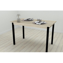 Стіл кухонний Ferrum-decor Маріо 75x120x60 Чорний ДСП Сонома 16мм (MAR0004) Ізюм