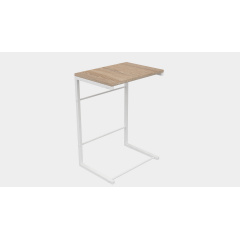 Столик приставной Терри Ferrum-decor 650x440x330 Белый металл ДСП Дуб Сонома 16 мм (TERR011) Никополь