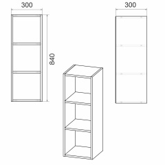 Полка настенная Компанит П-32 30х30х84 см Бук Винница