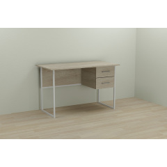 Компьютерный стол Ferrum-decor Дакота 75x140x60 белый ДСП Дуб Сонома 16мм Михайловка
