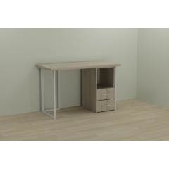 Комп'ютерний стіл Ferrum-decor Отто 75x120x60 білий ДСП Дуб Сонома 32мм Львів