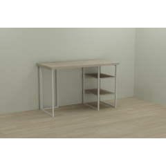 Компьютерный стол Ferrum-decor Кевин 75x120x60 белый ДСП Дуб Сонома 32мм Изюм