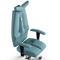 Кресло KULIK SYSTEM JET Экокожа с подголовником без строчки Синий (3-901-BS-MC-0209) Талалаевка