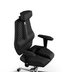 Кресло KULIK SYSTEM NANO Экокожа с подголовником со строчкой Черный (16-901-WS-MC-0201) Талалаевка