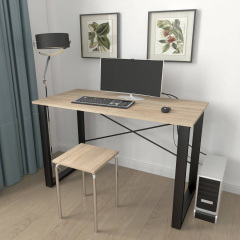 Письменный стол Ferrum-decor Драйв 750x1000x600 Черный металл ДСП Дуб Сонома 16 мм (DRA004) Умань