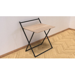 Стол трансформер Компакт 1 Ferrum-decor 750x790x720 Черный металл ДСП Дуб Сонома 16 мм (KOM104) Тернопіль