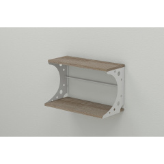 Полка настенная Ferrum-decor Букин 330x500x240 металл Белый ДСП Сонома Трюфель 16 мм (BUK0012) Золотоноша