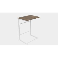 Столик приставной Терри Ferrum-decor 650x440x330 Белый металл ДСП Дуб Сонома Трюфель 16 мм (TERR012) Київ