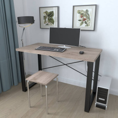 Письмовий стіл Ferrum-decor Драйв 750x1200x600 Чорний метал ДСП Дуб Сонома Трюфель 32 мм (DRA152) Вишневе