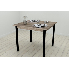 Стіл кухонний Ferrum-decor Дієго 75x80x80 Чорний ДСП Сонома Трюфель 16мм (DIE0005) Конотоп